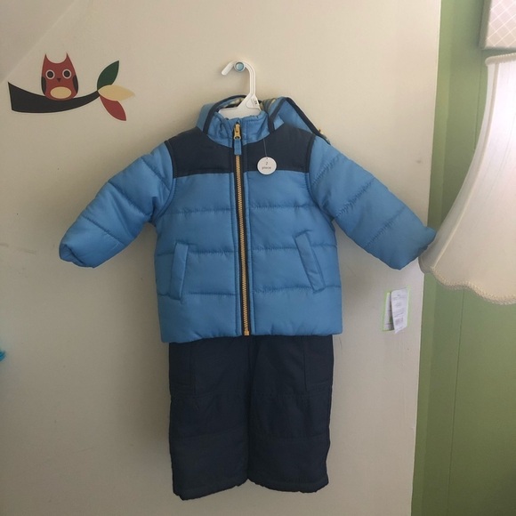 Carters jacket and snow bibs winter snow set size 12 months